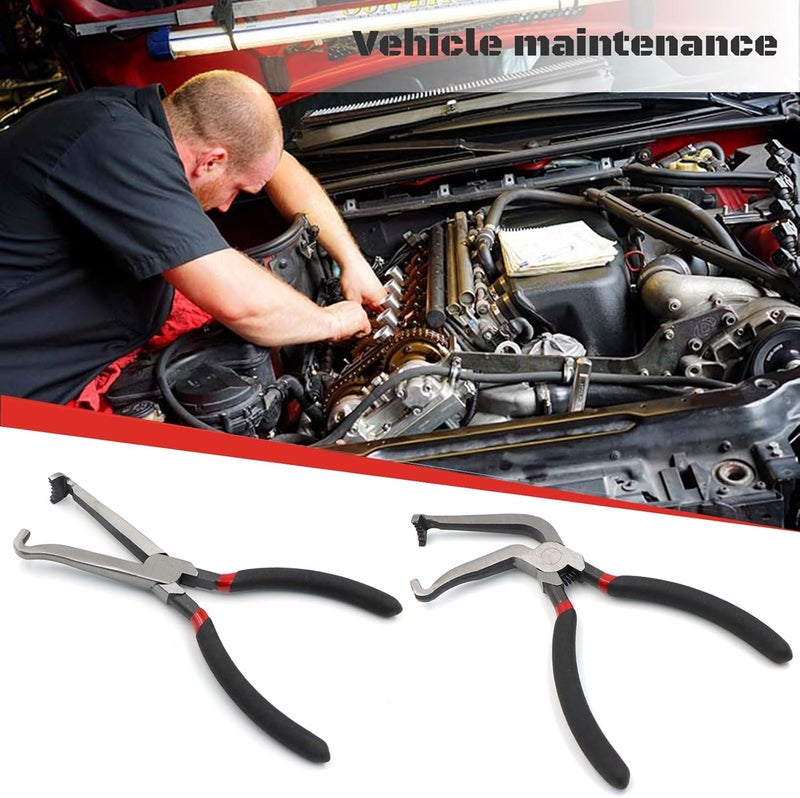 Yuheybe Eelectrical Disconnect Pliers,Electrical Disconnector Pliers for Cars, Fuel Line Petrol Clip Pipe &Automotive Tools for Push Tab Style Plugs (1*Straight+ 1 * 60 Degree) - Image 5
